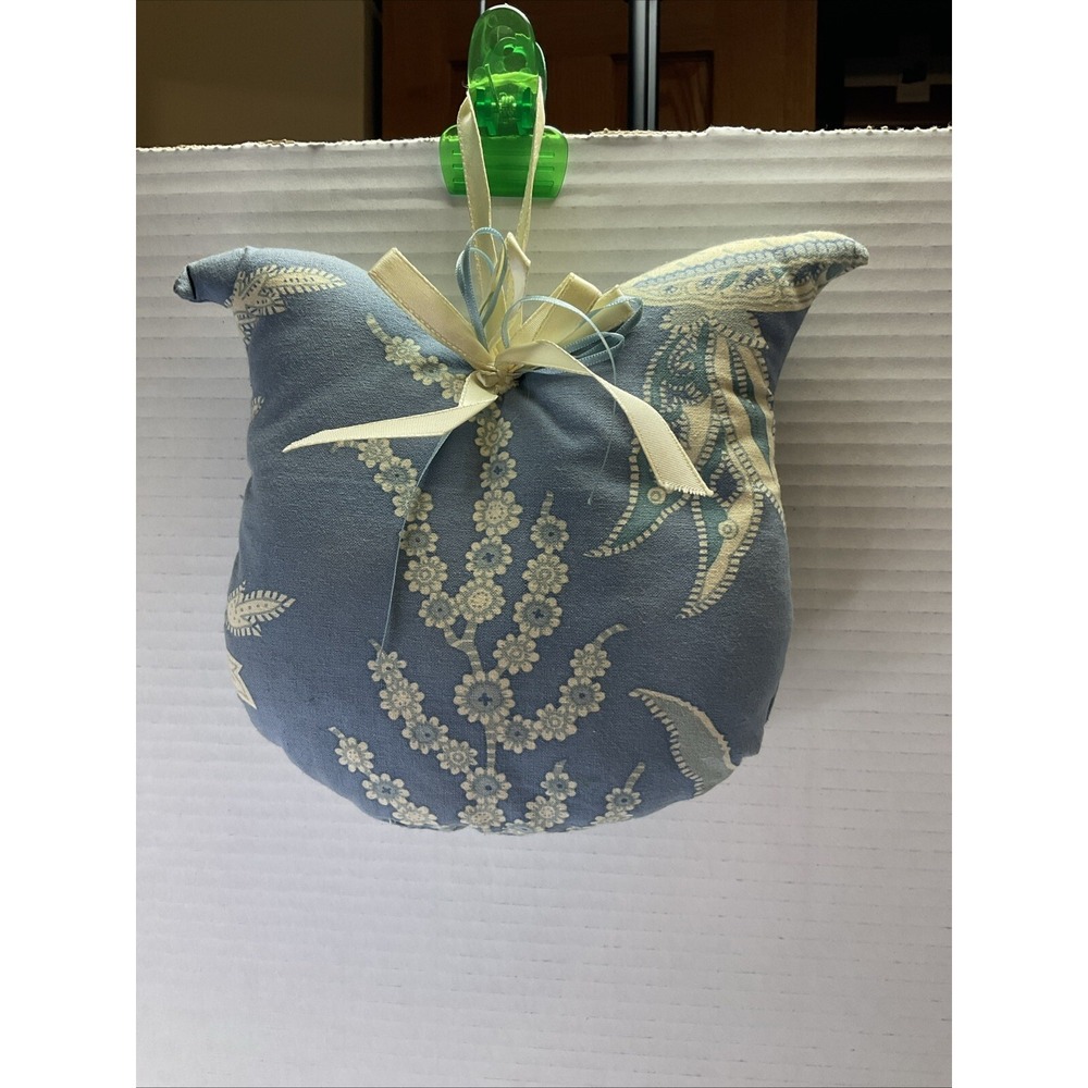 Vintage 7" Wedgewood Blue Floral Hanging Pillow Sachet